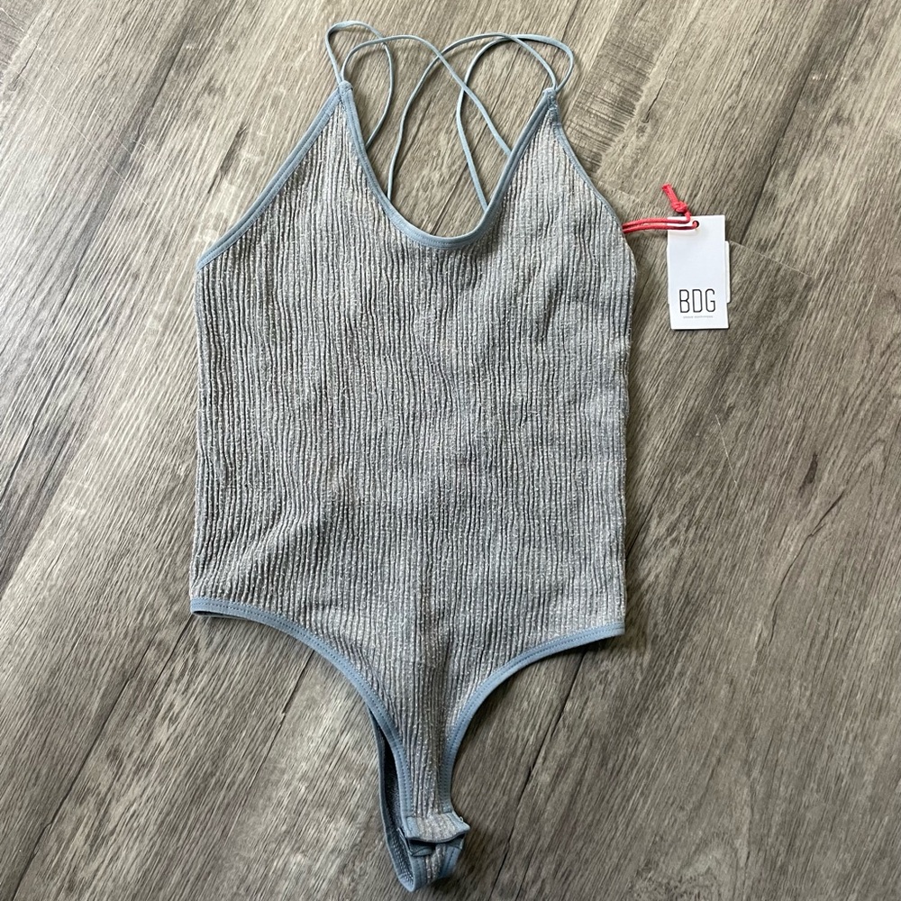 BDG Gray Textured Bodysuit